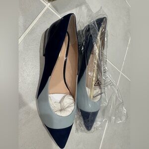Louise et Cie Navy and Light Gray Flats